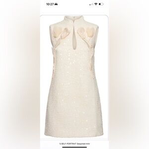 Self-Portrait Cream Sheath Mini Dress